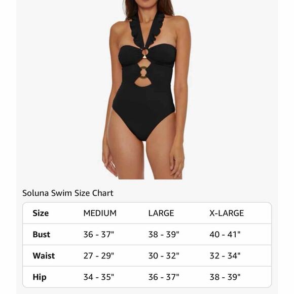 Soluna Swim Standard Buckle Up One Piece Bandeau Swimsuit Size Large - Picture 4 of 8